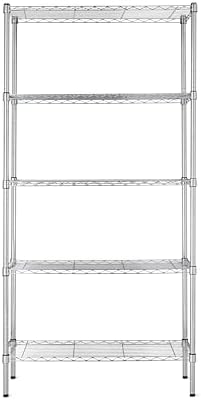 5-Shelf Adjustable Heavy Duty Steel Wire Rack, Space Saving Storage Shelving Organizer for Kitchen, Garage, alternate view 6