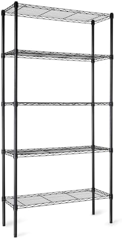 5-Shelf Adjustable Heavy Duty Steel Wire Storage Shelves for Garage, Kitchen, Easy Assembly, 36" x 14" x 72"