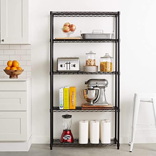 5-Shelf Adjustable Heavy Duty Steel Wire Storage Shelves for Garage, Kitchen, Easy Assembly, 36" x 14" x 72", alternate view