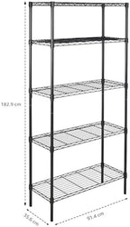5-Shelf Adjustable Heavy Duty Steel Wire Storage Shelves for Garage, Kitchen, Easy Assembly, 36" x 14" x 72", alternate view