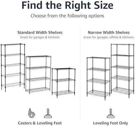 5-Shelf Adjustable Heavy Duty Steel Wire Storage Shelves for Garage, Kitchen, Easy Assembly, 36" x 14" x 72", alternate view