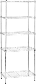 5-Shelf Adjustable Storage Shelving Unit for Garage, Steel Wire Rack, 200 Pound Loading Capacity per Shelf