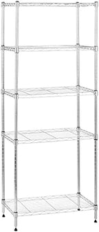 5-Shelf Adjustable Storage Shelving Unit for Garage, Steel Wire Rack, 200 Pound Loading Capacity per Shelf