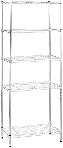 5-Shelf Adjustable Storage Shelving Unit for Garage, Steel Wire Rack, 200 Pound Loading Capacity per Shelf