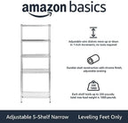 5-Shelf Adjustable Storage Shelving Unit for Garage, Steel Wire Rack, 200 Pound Loading Capacity per Shelf, alternate view 4