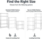5-Shelf Adjustable Storage Shelving Unit for Garage, Steel Wire Rack, 200 Pound Loading Capacity per Shelf, alternate view 6