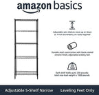 5-Shelf Multipurpose Adjustable Steel Garage Shelving Unit, Storage Rack for Kitchen, 200 lbs Per Shelf, Easy, alternate view