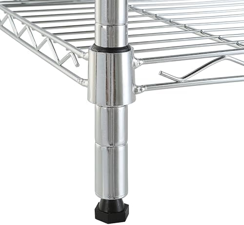 5-Shelf Tower Adjustable Storage Shelving Unit, Chrome, 16" x 16" x 54", 150 lbs Per Shelf, alternate view 5