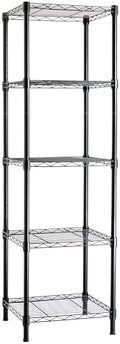 5-Shelf Tower Adjustable Storage Shelving Unit for Garage, Rust-Resistant Steel, 150 lbs Per Shelf, 16"W x 16"D