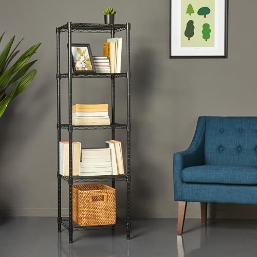 5-Shelf Tower Adjustable Storage Shelving Unit for Garage, Rust-Resistant Steel, 150 lbs Per Shelf, 16"W x 16"D, alternate