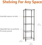 5-Shelf Tower Adjustable Storage Shelving Unit for Garage, Rust-Resistant Steel, 150 lbs Per Shelf, 16"W x 16"D, alternate