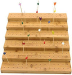 5" Tall Bamboo Skewer Holder Food Display Step Skewers Stand w/ 180 Holes - Natural Color - 1 Piece in Steps, alternate view