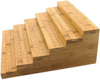 5" Tall Bamboo Skewer Holder Food Display Step Skewers Stand w/ 180 Holes - Natural Color - 3 Pieces, alternate view 3