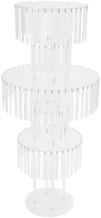 5-Tier 43in Height Silver Crystal Flower Stand for for Wedding(Round Base), alternate view 3