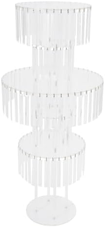 5-Tier 43in Height Silver Crystal Flower Stand for for Wedding(Round Base), alternate view 3