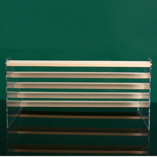 5 Tier Acrylic Wooden Display Stand, Clear Acrylic Display Riser Shelf Wood Tiered Display Shelf Rack Step, alternate view 6