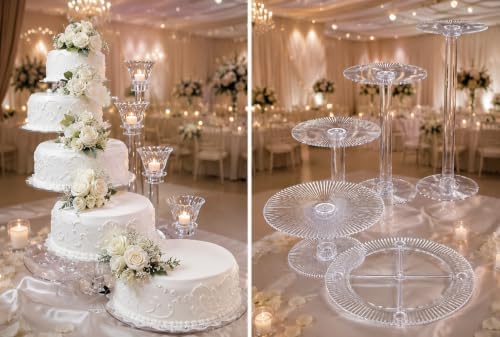 5 Tier Cascade Wedding Cake Stand (Style 5A) in clear