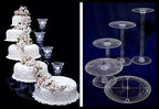 5 Tier Cascade Wedding Cake Stand (Style 5A) in clear, alternate view 3