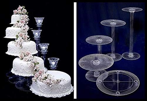 5 Tier Cascade Wedding Cake Stand (Style 5A) in clear, alternate view 3
