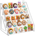 5-Tier Clear Acrylic Cookie Display Stand, Rectangular Shelves, Clear Tiered Dessert Stand for Bakers Vendors