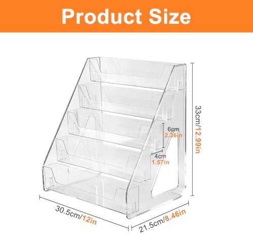 5-Tier Clear Acrylic Cookie Display Stand, Rectangular Shelves, Clear Tiered Dessert Stand for Bakers Vendors, alternate view