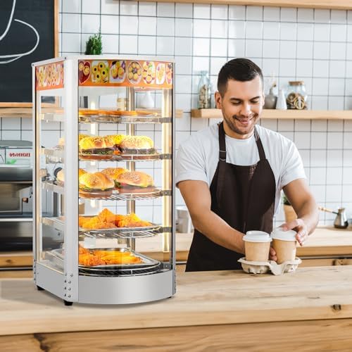 5-Tier Commercial Food Warmer Pizza Warmer Countertop, Food Warmer Display with LED Lighting Removable Shelves, alternate