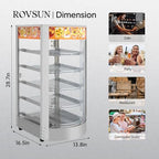 5-Tier Commercial Food Warmer Pizza Warmer Countertop, Food Warmer Display with LED Lighting Removable Shelves, alternate