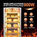 5-Tier Commercial Food Warmer Pizza Warmer Countertop, Food Warmer Display with LED Lighting Removable Shelves, alternate