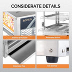 5-Tier Commercial Food Warmer Pizza Warmer Countertop, Food Warmer Display with LED Lighting Removable Shelves, alternate
