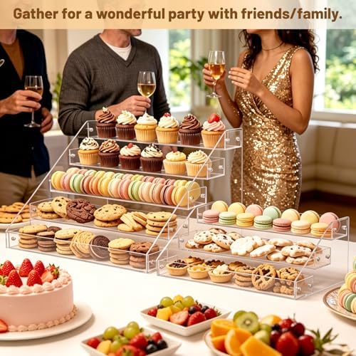 5 Tier Cookie Display Stand, Acrylic Display Riser for Donut Macaron Cupcake Dessert, Tiered Baked Goods Stand, alternate