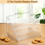 5 Tier Cookie Display Stand, Acrylic Display Riser for Donut Macaron Cupcake Dessert, Tiered Baked Goods Stand, alternate