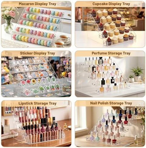 5 Tier Cookie Display Stand, Acrylic Display Riser for Donut Macaron Cupcake Dessert, Tiered Baked Goods Stand, alternate