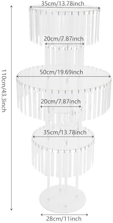 5-Tier Crystal Flower Stand Centerpiece 43.3" Tall, Clear in Clear, 1pc, Round Base, alternate view 3