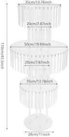 5-Tier Crystal Flower Stand Centerpiece 43.3" Tall, Clear in Clear, 1pc, Round Base, alternate view 3