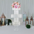 5-Tier Crystal Flower Stand Centerpiece 43.3" Tall, Clear in Clear, 1pc, Round Base, alternate view 5