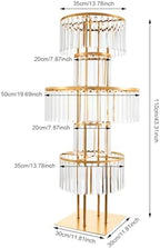 5-Tier Crystal Flower Stand for Wedding Centerpieces, 43.3" Tall Crystal Flower Vase w/ Hanging Acrylic Crystals, alternate