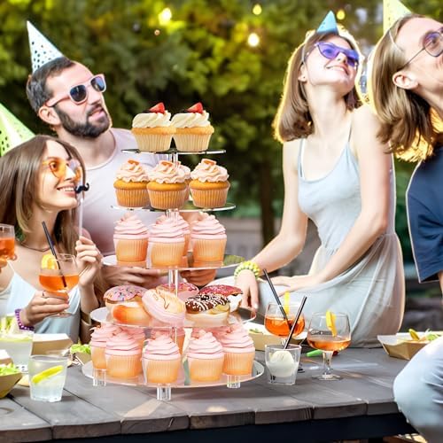 5 Tier Cupcake Holder, Clear Round Cupcake Tower, Acrylic Cupcake Stand, Cupcake Display Stand for Party, alternate view 2