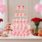 5 Tier Cupcake Stand for 50 Cupcakes, Round Cupcake Tower, Large Acrylic Cupcake Display Stand, Clear Cupcakes, alternate