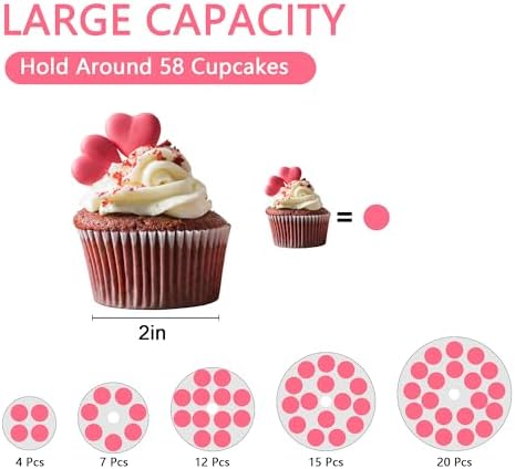 5 Tier Cupcake Stand for 50 Cupcakes, Round Cupcake Tower, Large Acrylic Cupcake Display Stand, Clear Cupcakes, alternate