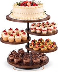 5 Tier Cupcake Tower Stand for 70 Cupcakes, Rotating Dessert Display in Natural Wood