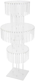 5-Tier Flower Stand, 43.3in Tall Clear Geometric Centerpiece Display with Crystal Pendants, Ice Curtain Crystal, alternate