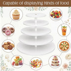 5 Tier Large Round Cupcake Stand for 100 Cupcake Rustic Cupcakes Tower 360° Rotatable White Cupcakes Holder, alternate view 7