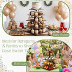 5 Tier Large Square Cupcake Stand for 100 Cupcake Rustic Cupcakes Tower 360° Rotatable Wooden Cupcakes Holder, alternate view