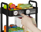 5 Tier Rolling Cart with Wheels, Utility Storage Carts, Black in Black, alternate view 4