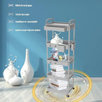 5 Tier Rolling Utility Cart with Drawer, Utility Cart Made of Multifunctional Storage Organizer Tool for, alternate view 4