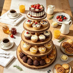 5-Tier Rustic Wooden Cupcake Stand - Large Capacity Display Stand for Woodland Baby Showers, Weddings, alternate view 2