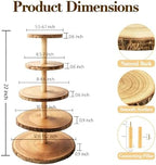 5-Tier Rustic Wooden Cupcake Stand - Large Capacity Display Stand for Woodland Baby Showers, Weddings, alternate view 3