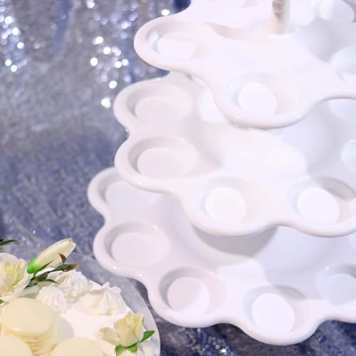 5-Tier Scallop Edge Cupcake Stand High Capacity 27-Cupcake Holder Tower for Party Hosting & Large Buffets - 18", alternate