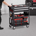 5-Tier Tool Cart with Wheels, 400 lbs Load Capacity, Rolling Work Cart with 2 Drawers & Pegboard, Mechanic Tool, alternate