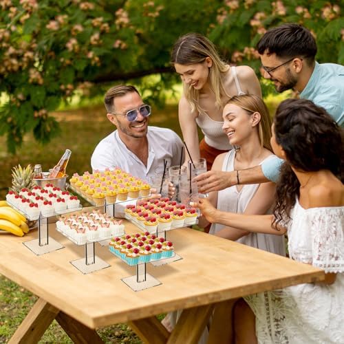 5 Tiered Dessert Table Display Set Buffet Riser Clear Acrylic Dessert in clear, alternate view 2
